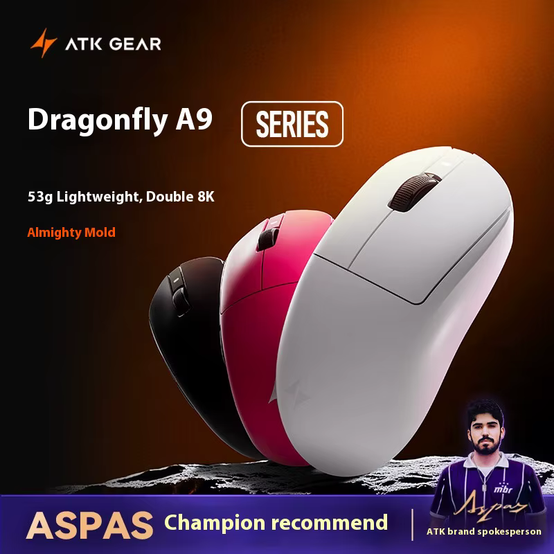 ATK A9 souris de jeu Ultra sans fil A9/A9 SE/A9 Plus/A9 Pro Tri-Mode 8K 53g