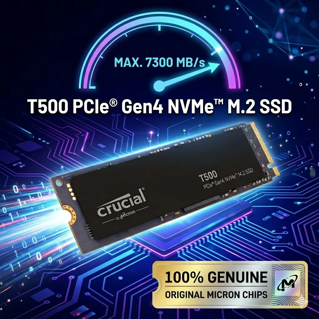 SSD NVMe M.2 Crucial T500 1 To Gen4 7300 Mo/s pour PS5
