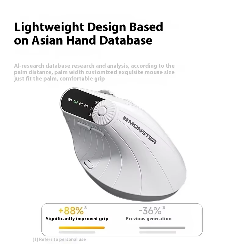 Monster M2 PRO MAX souris de jeu Rechargeable double Mode DPI léger ergonomique personnalisé Vertical sans fil