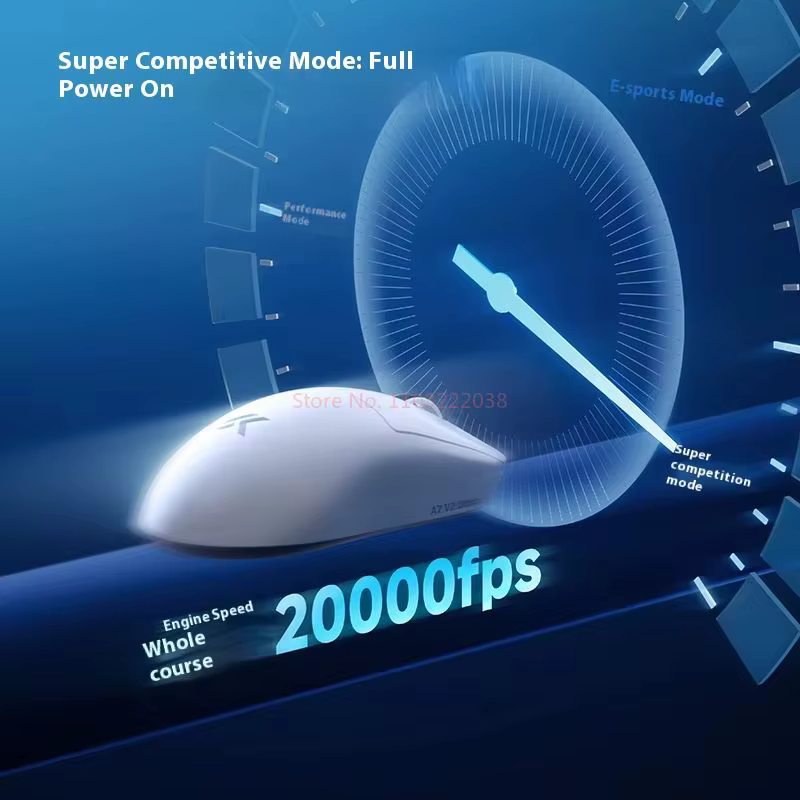 MCHOSE A7 V2 Ultra+ Souris de jeu sans fil tri-mode légère Paw3950 42000DPI 500MAh pour PC