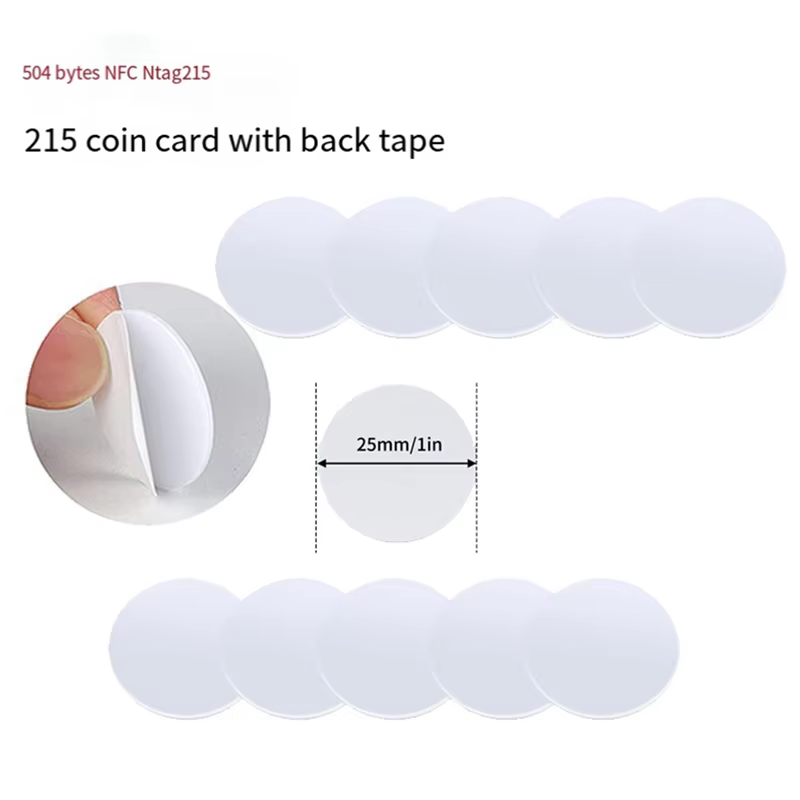100 pièces complètes 13.56Mhz NFC Ntag215 carte pièce NTAG 215 étiquette de carte 25 Mm de diamètre peuvent être utilisées pour Amiibo fait maison facile à utiliser