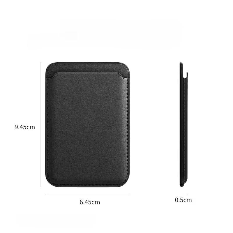 Étui porte-cartes magnétique personnalisé avec nom personnalisé pour téléphone 12 – 17, autocollant arrière en cuir, manchon de carte avec portefeuille à aimant puissant