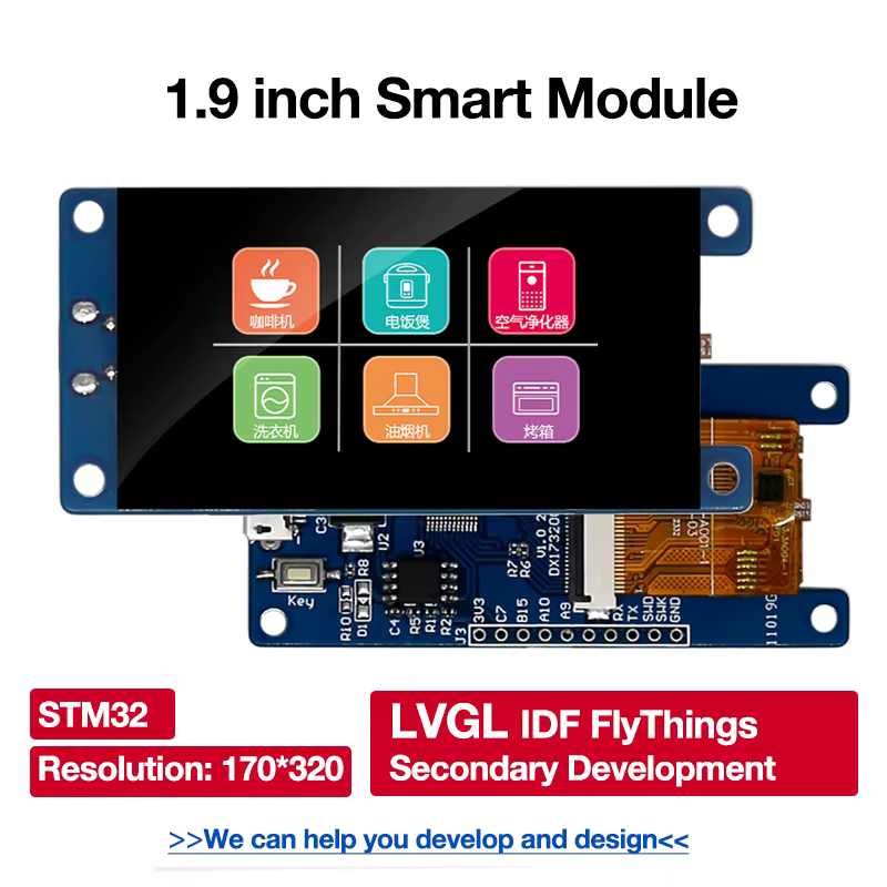 Écran Tactile IPS IPS de 1.9 Pouces, 170x320, Puzzles, Touriste, Core SDIO éventuelles I UART Type-C, 170x320