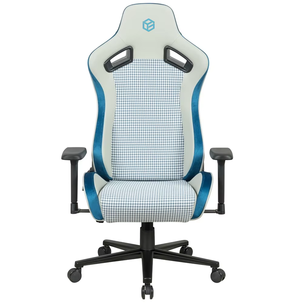 Fauteuil de jeu E-Sports en cuir et velours blanc