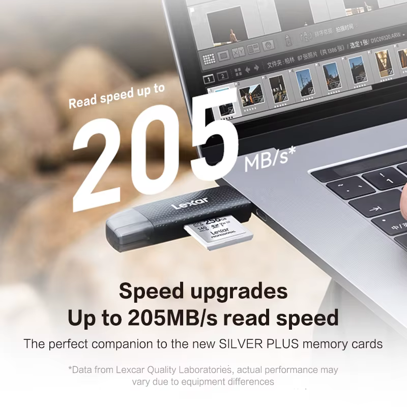 Lexar lecteur USB-A USB-C à double emplacement jusqu'à 205 mo/s