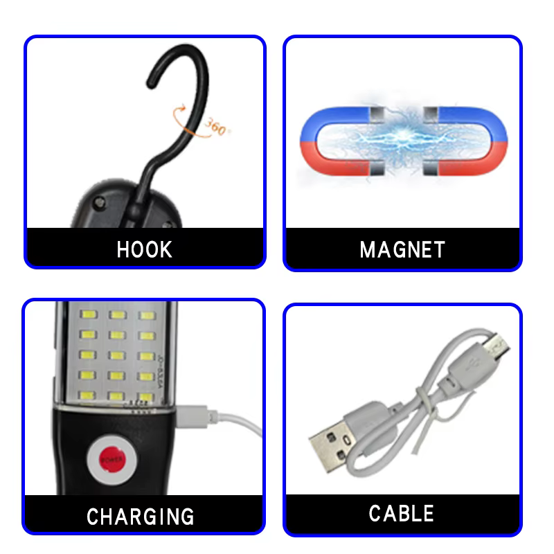 Déterminer la lampe de travail aste USB, budgétaire de véhicule portable, lumière de réparation, aimant haute luminosité, polyvalent, urgence, 5V