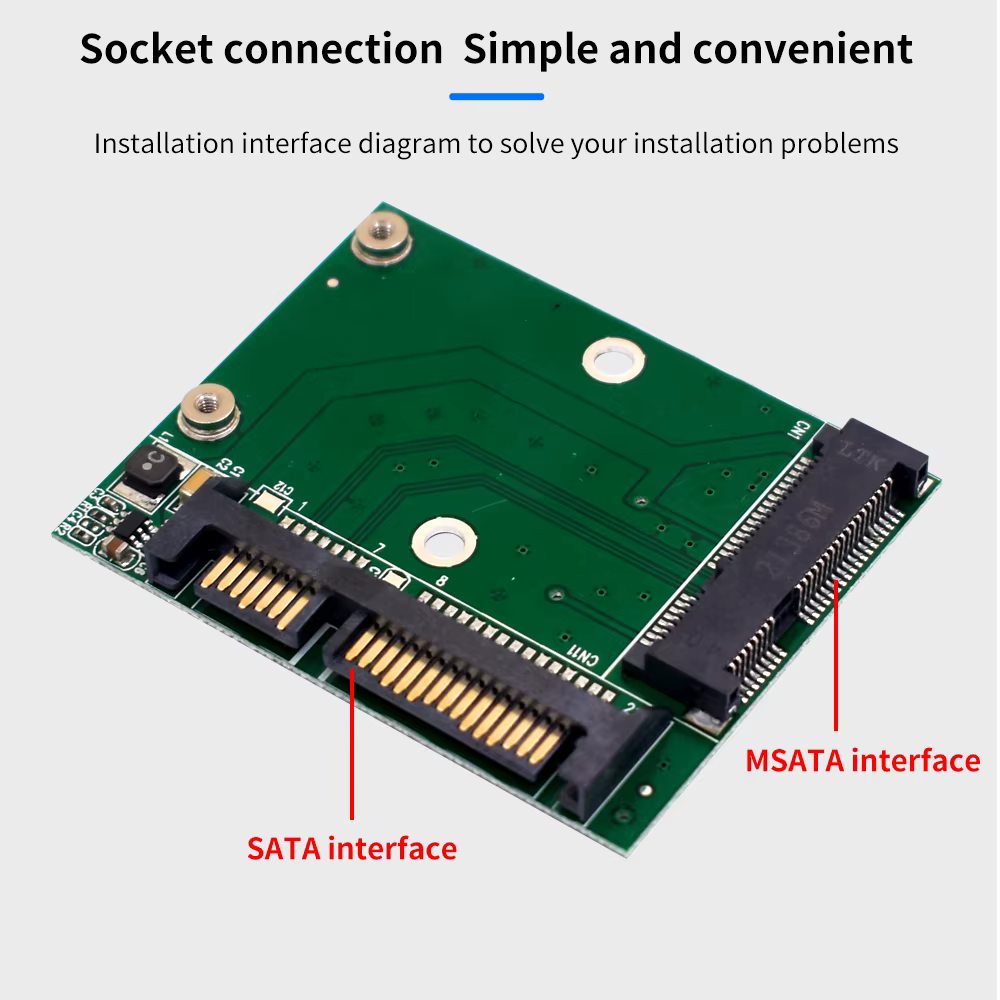 TISHRIC M.2 MSATA SSD vers 2.5 SATA adaptateur M2 Mini PCI SSD convertisseur carte Riser Module