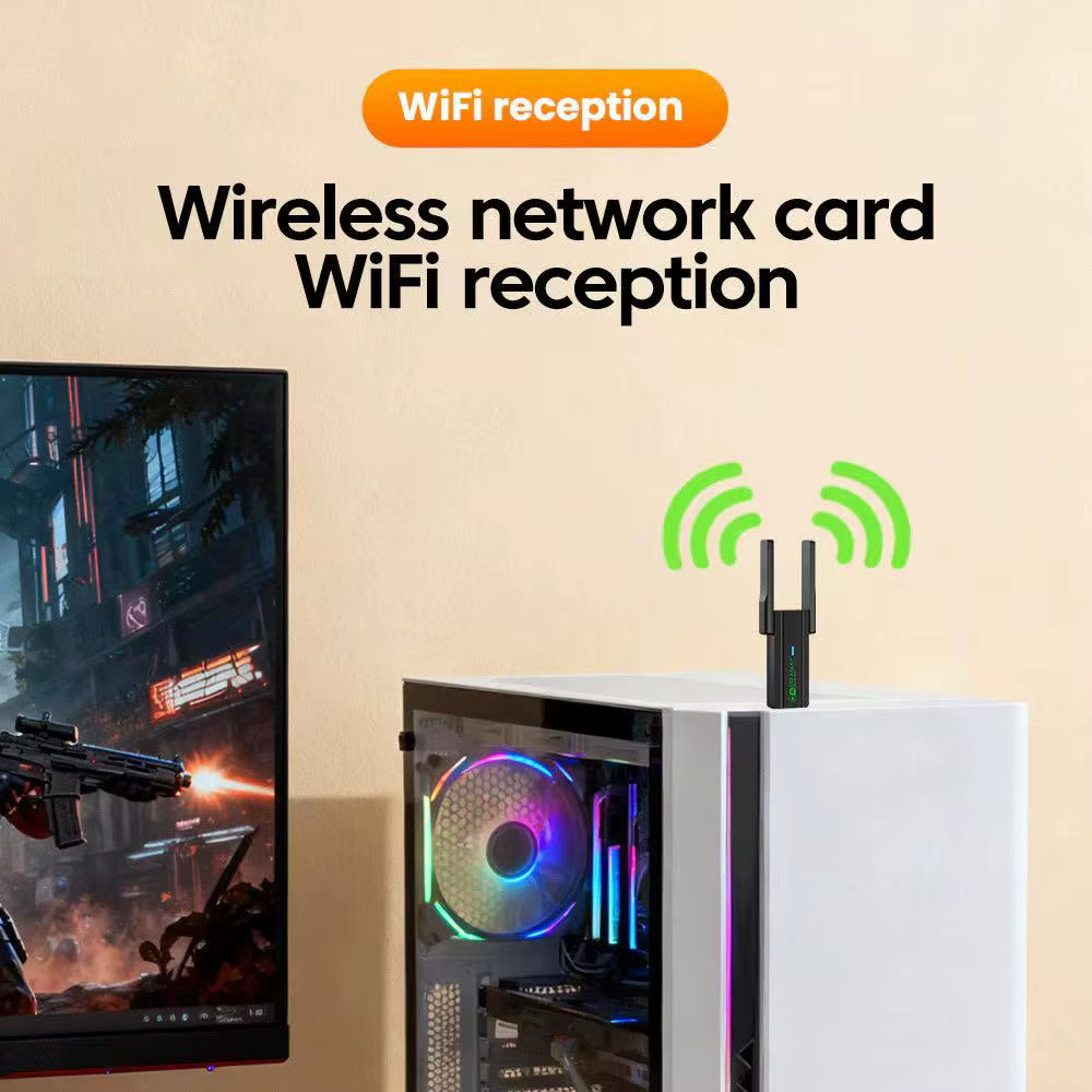 Carte réseau sans fil WiFi 5 1300M double bande 2.4G&5GHz USB 3.0 adaptateur