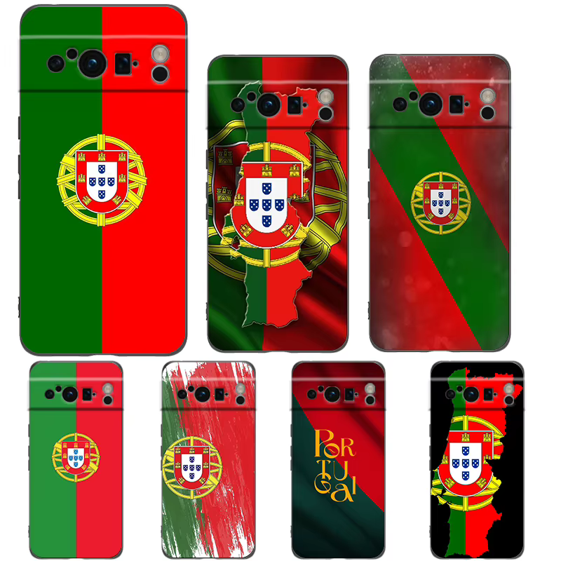 Coque de téléphone Portugal pour Google Pixel 10 9 8 7 6 Pro XL 9A 8A 6A 7A 5G, souple, antichoc, en TPU, noire