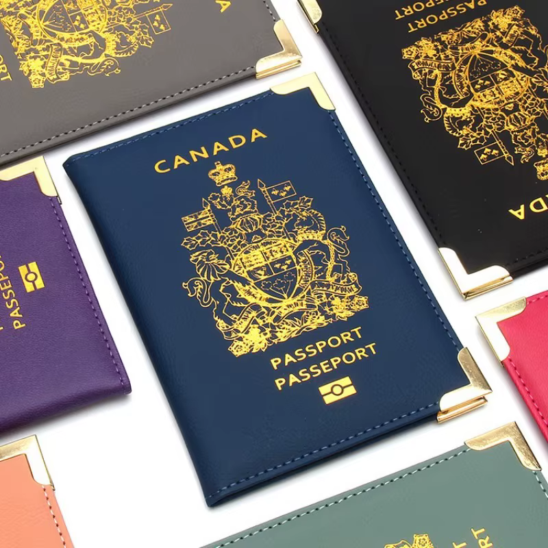 Nouveau Canada porte-passeport en cuir mince passeport couvre carte d'identité porte-carte de crédit porte-billet aérien accessoires de voyage