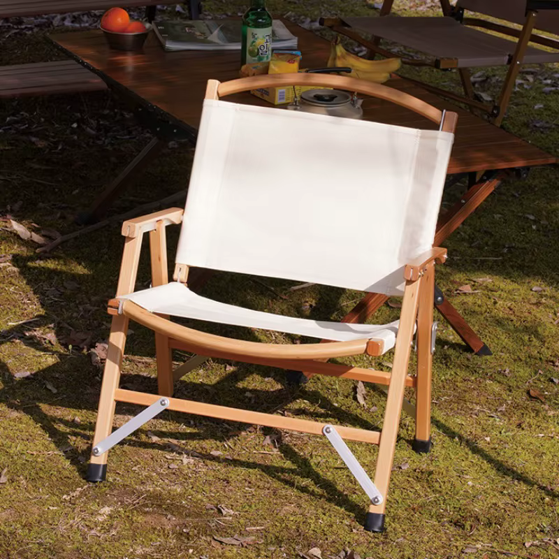 Chaise d'extérieur en bois pliante, ultralégère, portable, pour camping, plage, voyage, nature, randonnée, fournitures