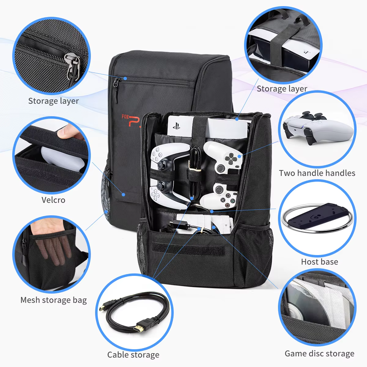Sac à dos de voyage pour PS5 Pro/Slim