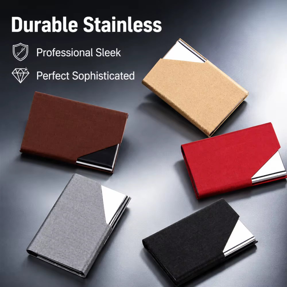 Portefeuille de luxe en cuir PU, porte-cartes d'identité et de crédit pour femmes et hommes, étui à cartes en aluminium de marque à la mode