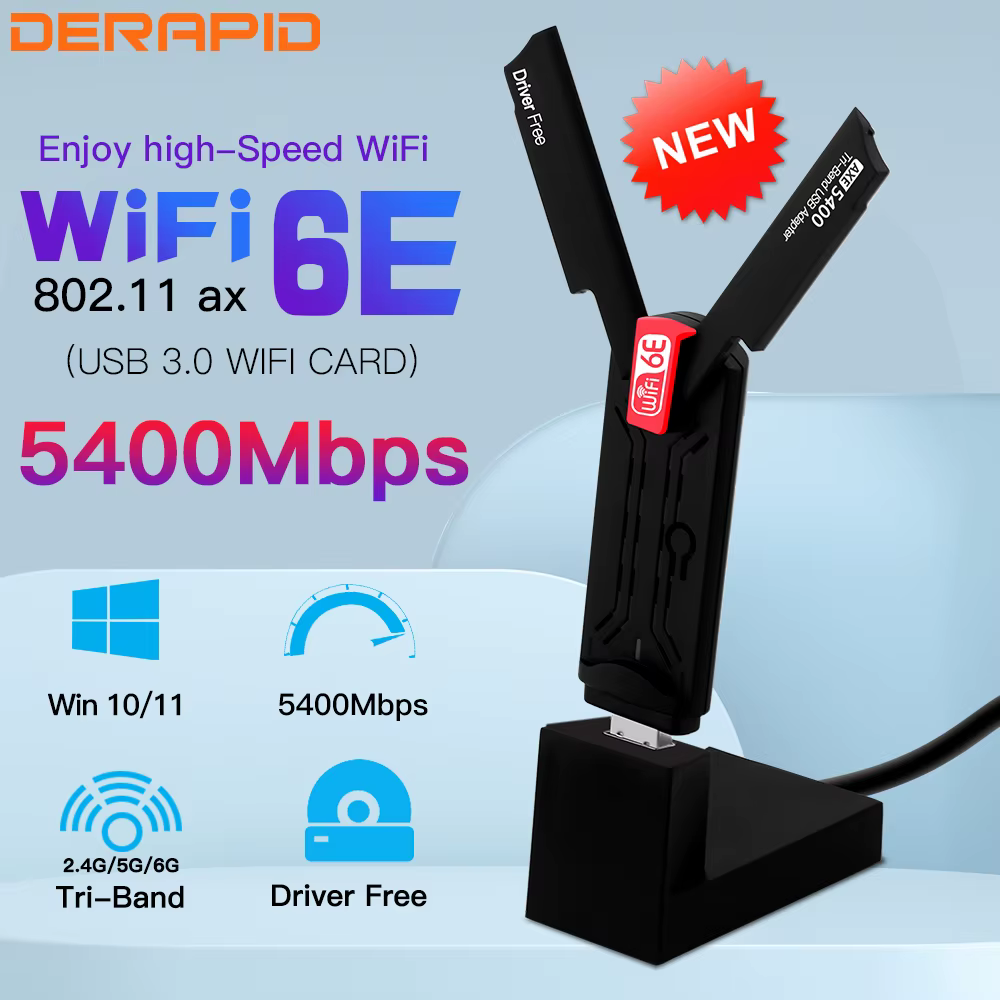 Adaptateur sans fil WiFi6E AX5400 USB 3.0