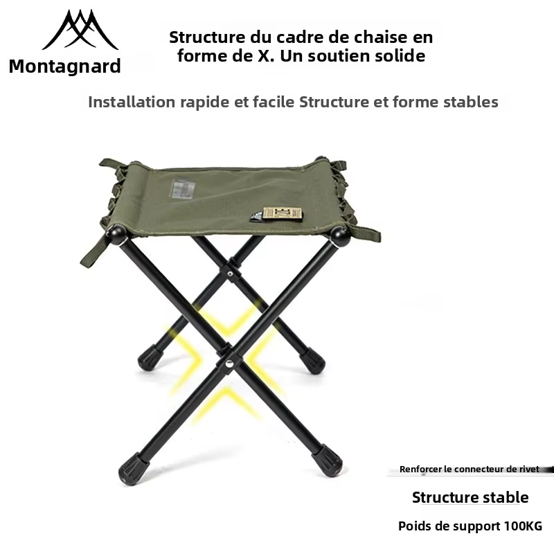 Tabouret pliant portable – idéal pour le camping, les pique-niques et les voyages, pour s'asseoir en extérieur | Sièges élégants | cadre en alliage d'aluminium