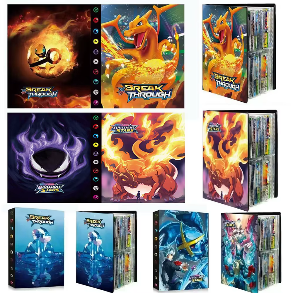 EN STOCK Album de cartes Pokémon Charizard 240 pièces, album de cartes de jeu Pokémon VMAX GX EX, classeur de collection, cadeau pour enfant