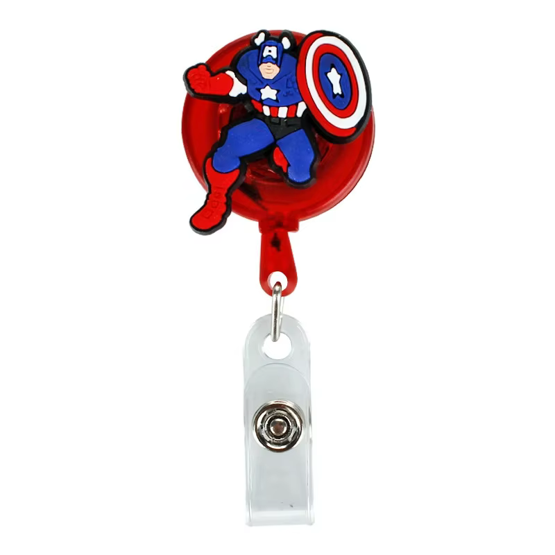 Porte-carte d'identité Captain America Marvel avec clip réglable pour carte d'employé, carte d'infirmière, carte de poitrine, carte de bus étudiante