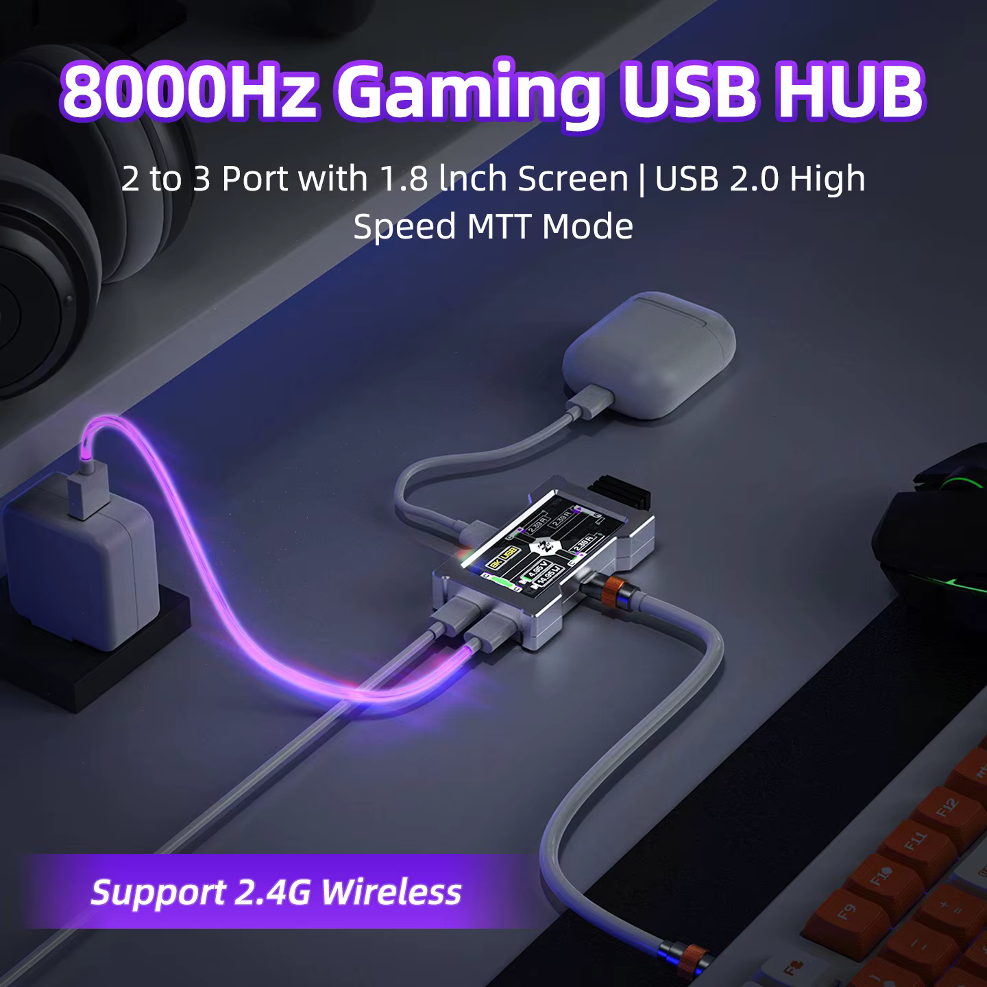 Hub USB Gaming 2 à 3 Ports