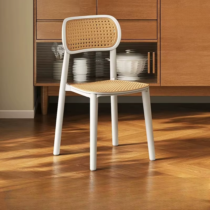 Chaises de salle à manger nordiques médiévales en rotin, design Art Déco, chaises de restaurant noires, chaise de bureau individuelle, mobilier Silla Para Escritorio