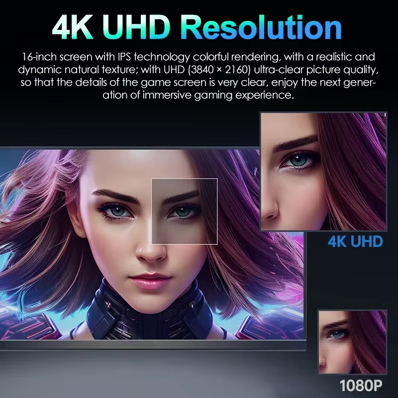 Moniteur Portable 17.3 pouces 4K 120Hz 3840x2160P 100% DCI-P3 500Nit HDR FreeSync 1MS IPS