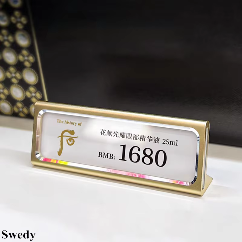Petit signe de montre de bijoux, porte-carte de nom, présentoir en métal, mini étiquette de prix, étiquettes en papier, 59x17mm