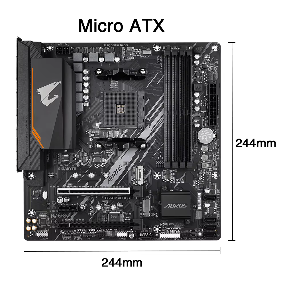 GIGABYTE Nouvelle carte mère B550M AORUS ELITE Micro-ATX Socket AM4 pour processeur Ryzen 5000 4000 3000 Series Dual Channel DDR4 SATA3 M.2