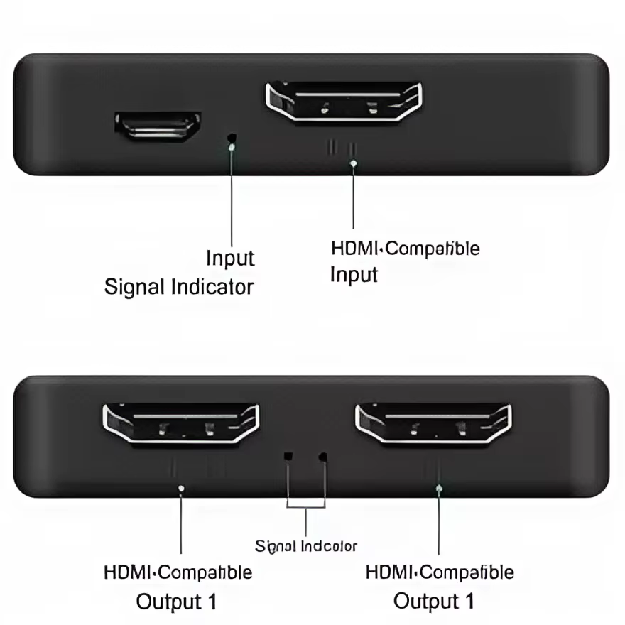Répartiteur HDMI 1x2 4K – Distributeur vidéo 1 entrée 2 sorties pour double moniteur