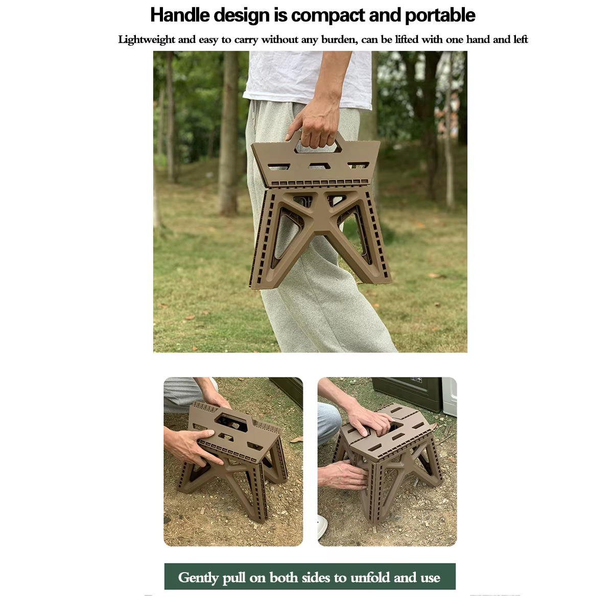 Tabouret pliant portable, haute charge, repose-pieds durable, chaise pliable, petit tabouret pour usage extérieur, camping, pêche, barbecue