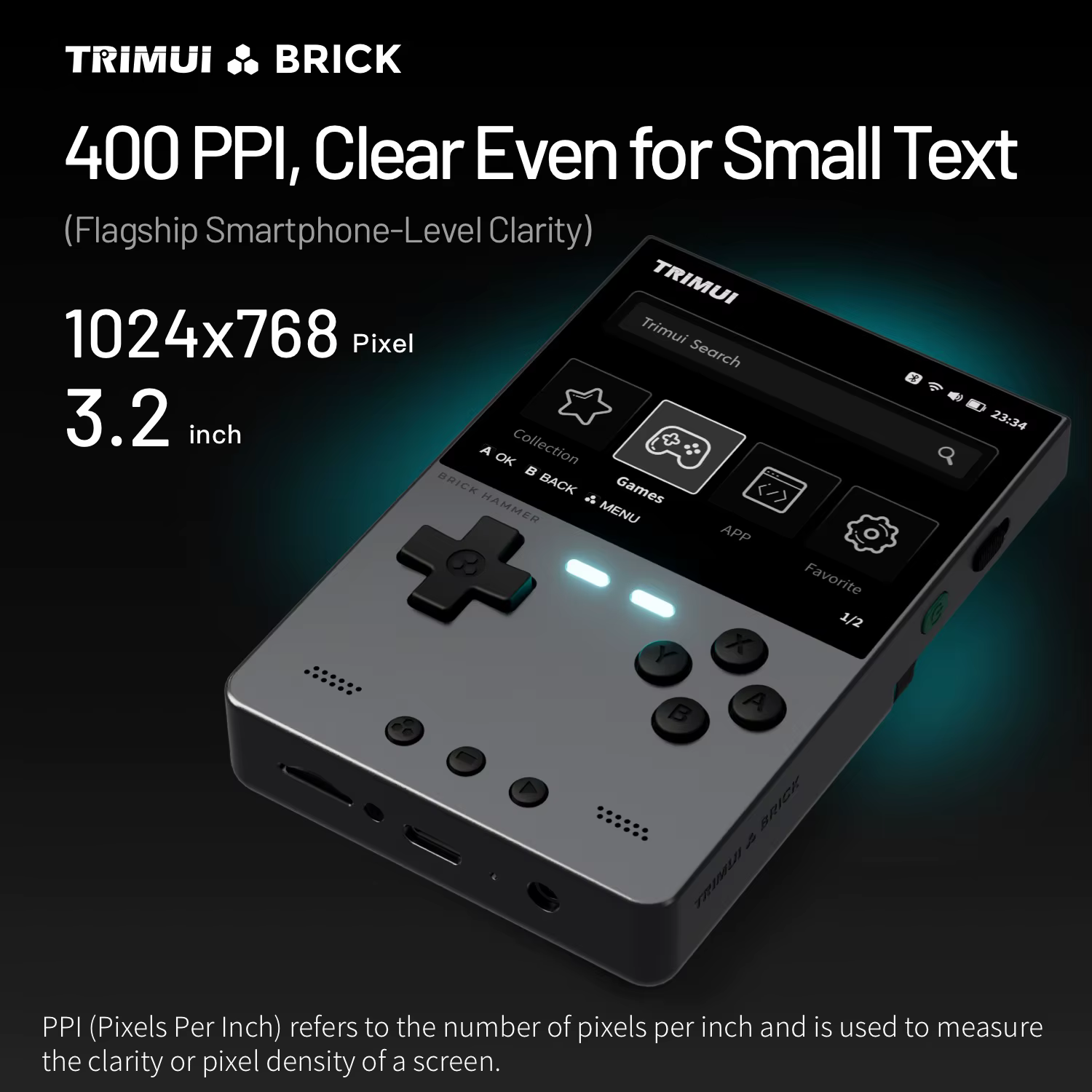 TRIMUI Brick Hammer lecteur de jeu Portable CNC entièrement en métal 3.2 ''écran IPS jeux rétro système Linux dispositif de jeu vidéo