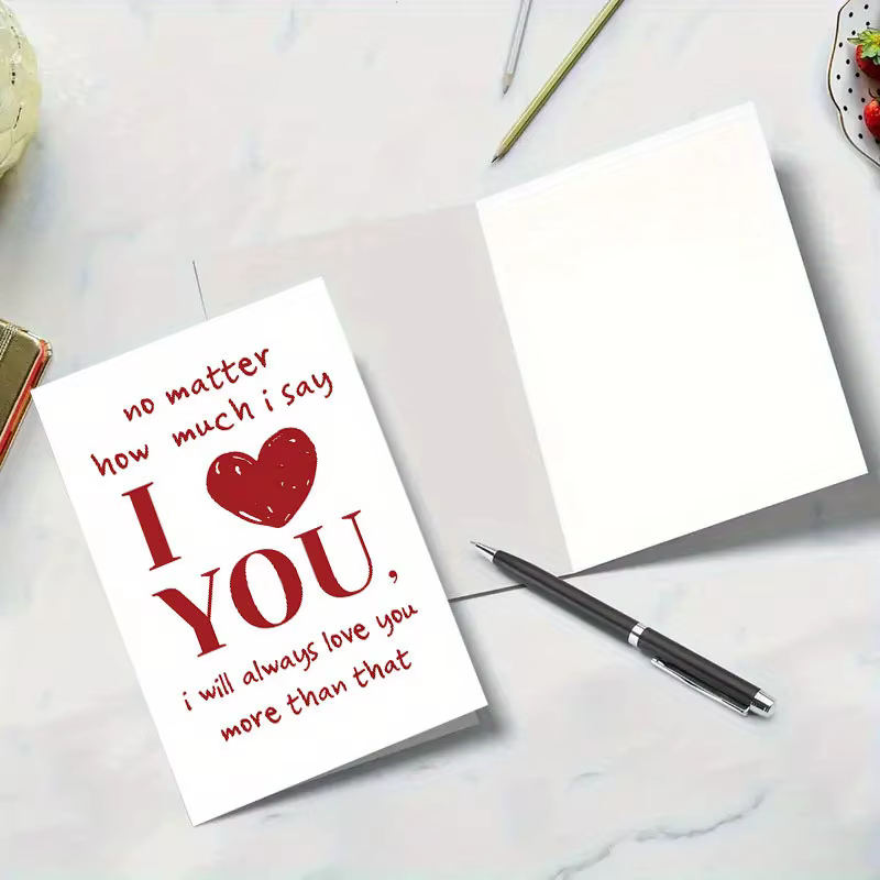 Carte de vœux romantique « Je t'aime » pour la Saint-Valentin, anniversaire, carte d'amour avec enveloppe pour petit ami, petite amie, couple, cadeau