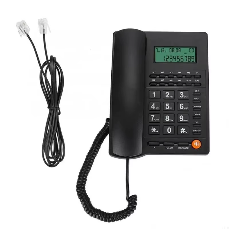 Téléphone fixe filaire téléphones fixes à gros boutons avec identification de l'appelant téléphone fixe pour réception d'hôtel de bureau