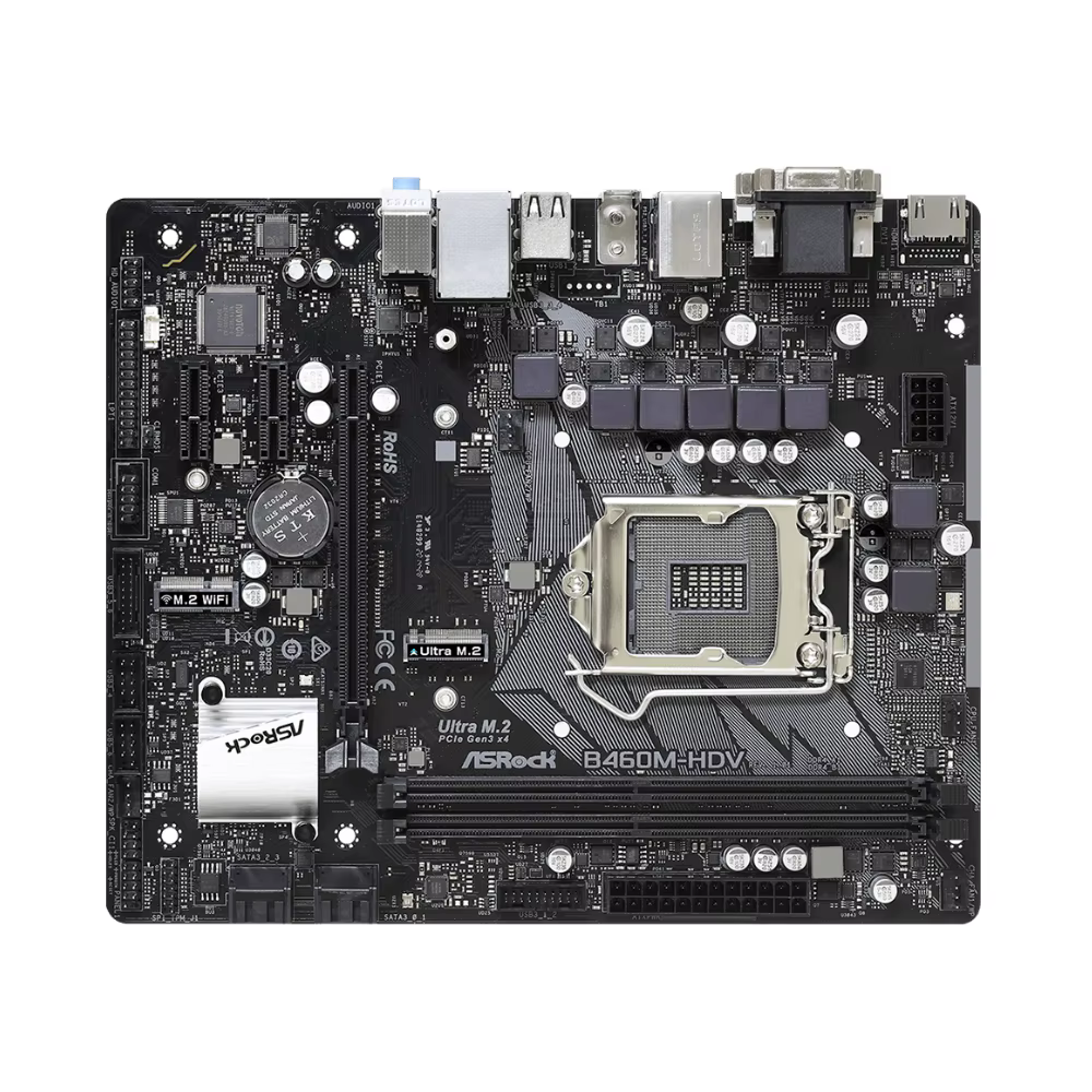 ASRock B460M-HDV carte mère Intel B460 LGA1200 10th Gen Core i9/i7/i5/i3 DDR4 128GB USB3.2 Gen1 SATA3 M.2 PCIe3.0