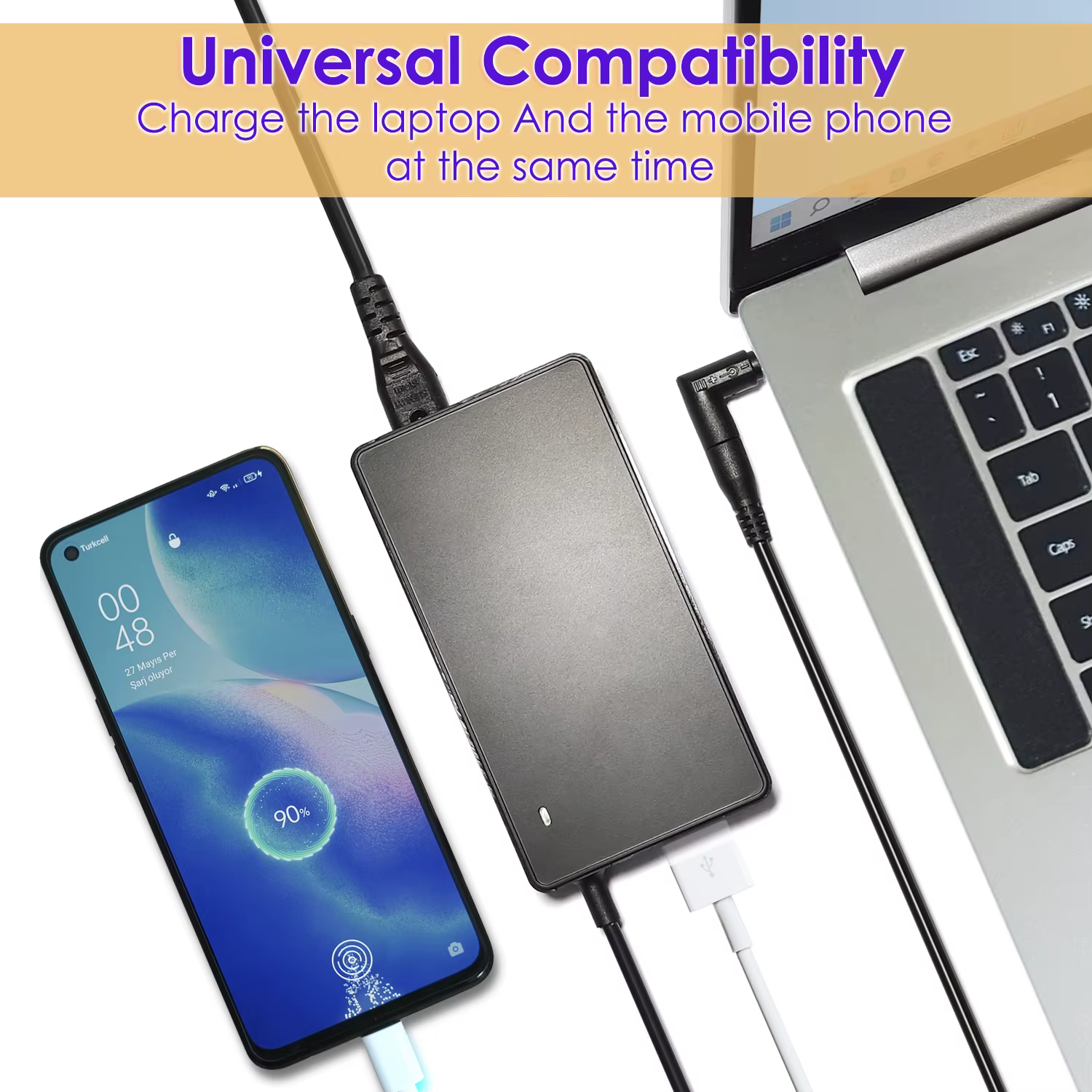 Chargeur universel pour ordinateur portable 90W
