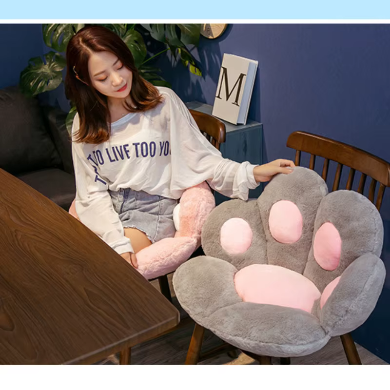 Coussin de chaise en forme de patte de chat, coussin confortable en forme de patte de chat, coussin de siège douillet, coussin de sol, oreiller de siège