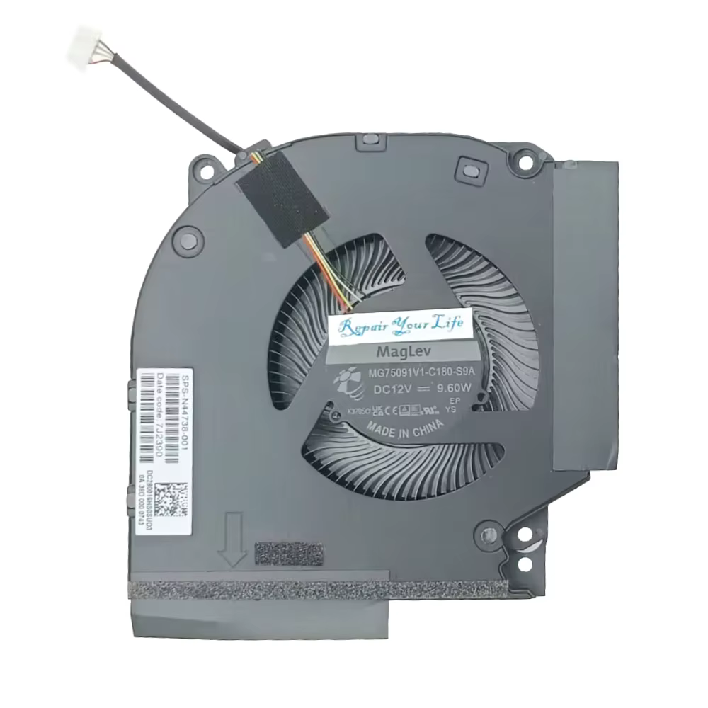 Ventilateur de refroidissement CPU GPU pour ordinateur portable de jeu HP Victus 16-R TPN C169 N44738 001