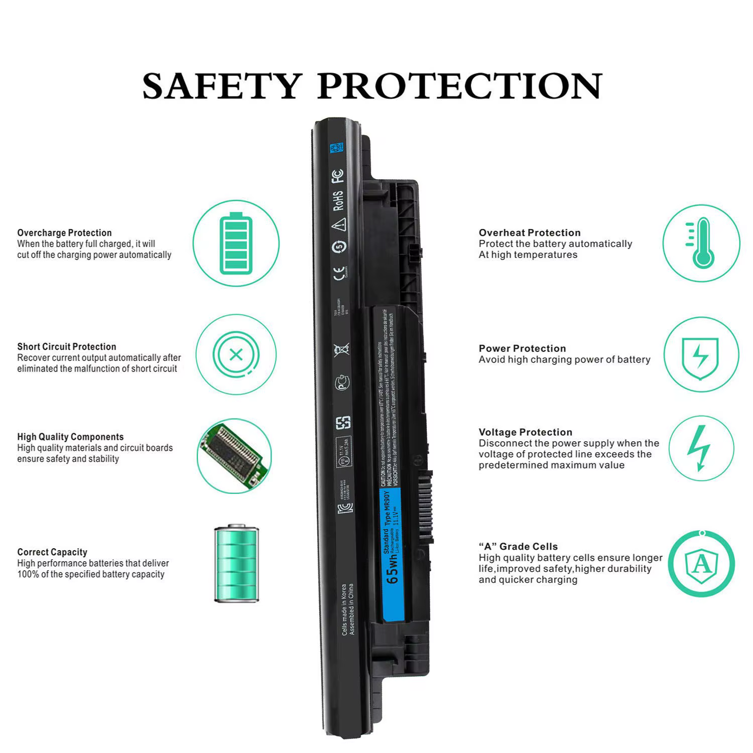 Batterie d'ordinateur portable pour Dell Inspiron