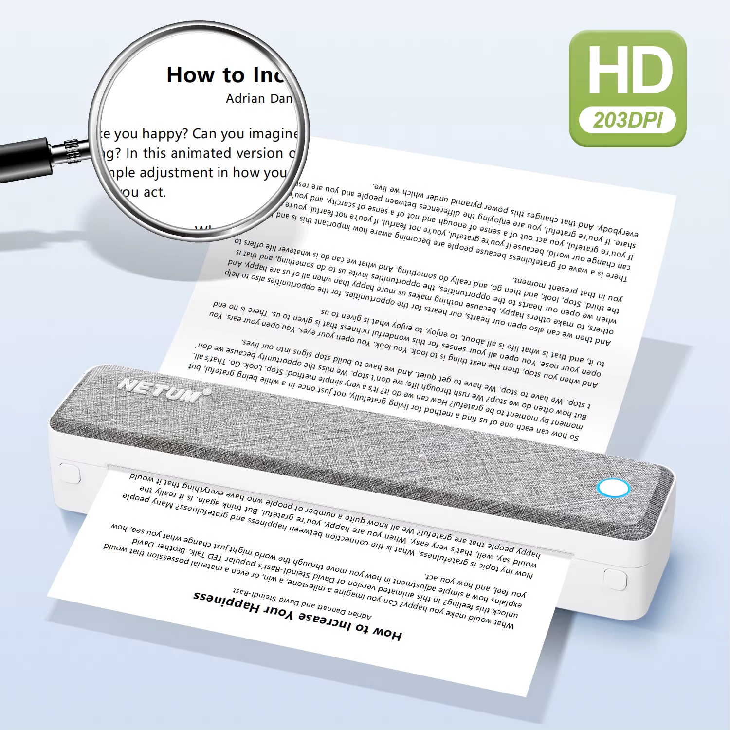 A4 Bluetooth voyage d'affaires imprimer partout sans encre 203DPI Portable imprimante thermique Rechargeable LT-P10