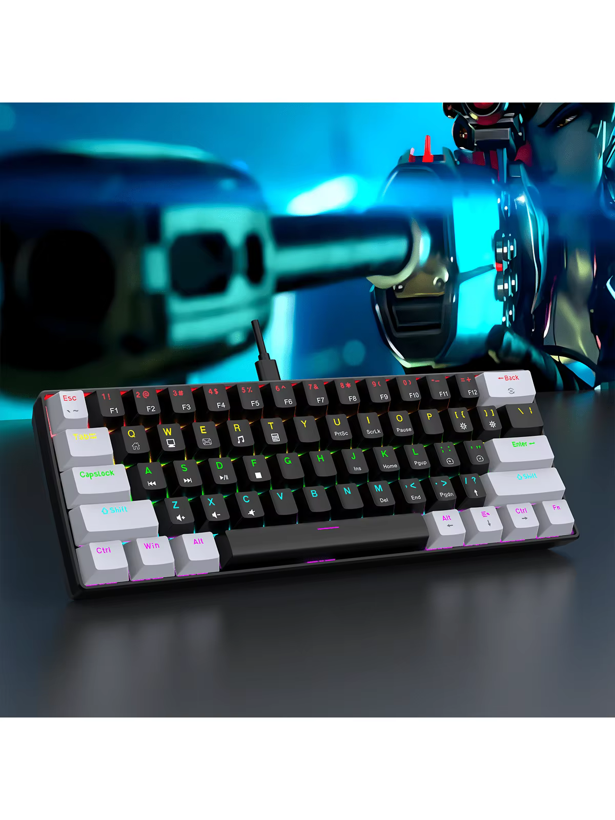 Clavier mécanique de jeu filaire 60%