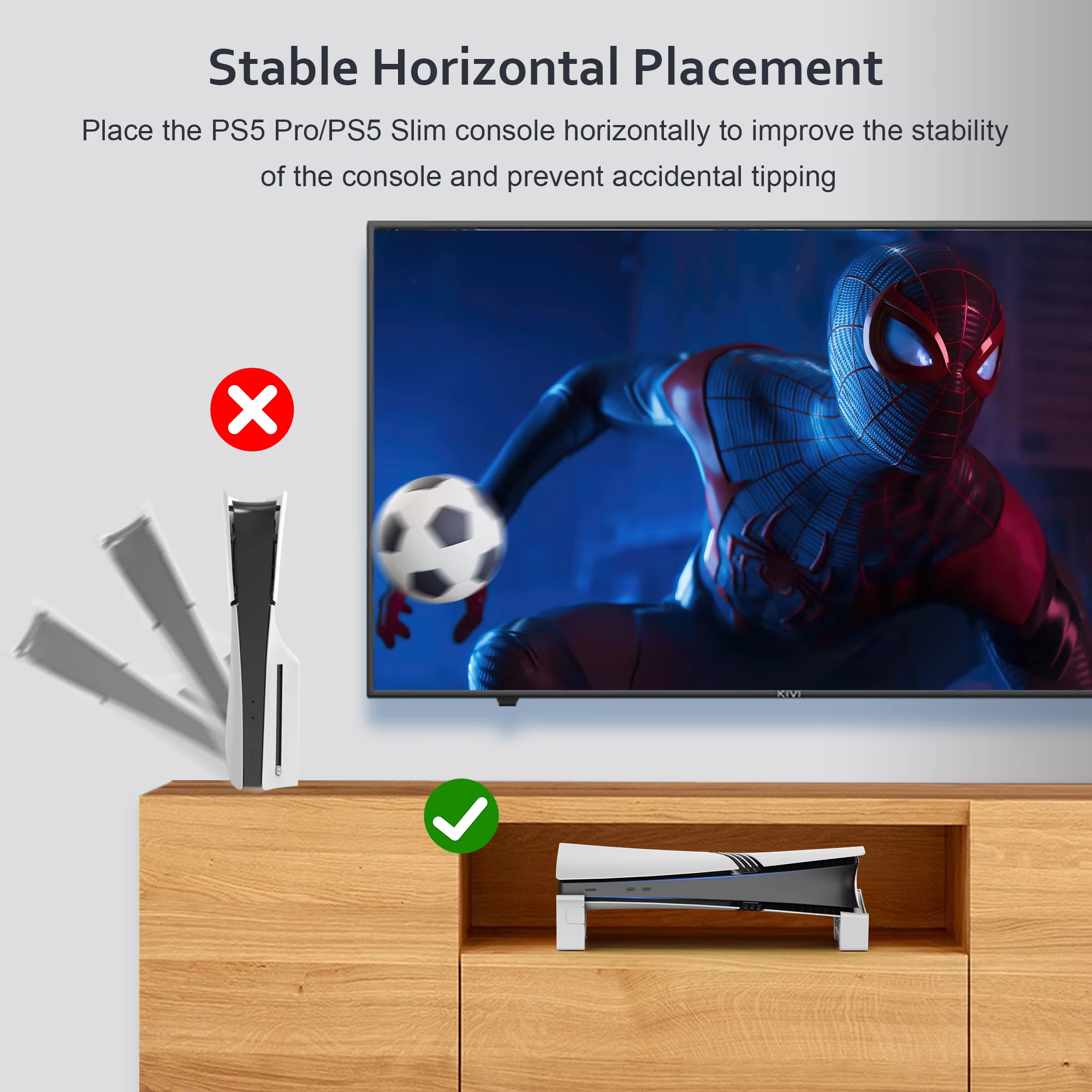 Support horizontal compatible avec la console PS5 Pro/PS5 Slim