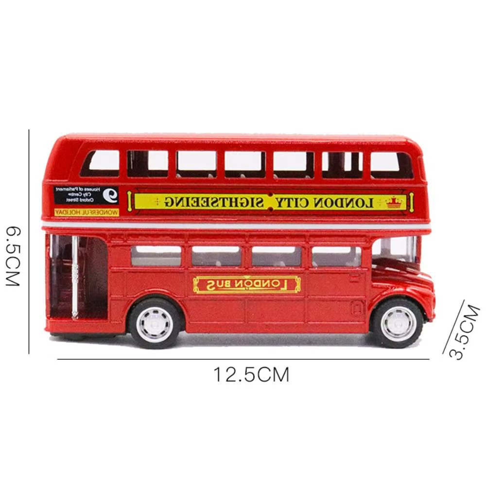 Modèle de voiture de Bus à deux étages, Simulation de Bus de voyage européen britannique en alliage, véhicule Vintage à retirer, cadeau pour enfants