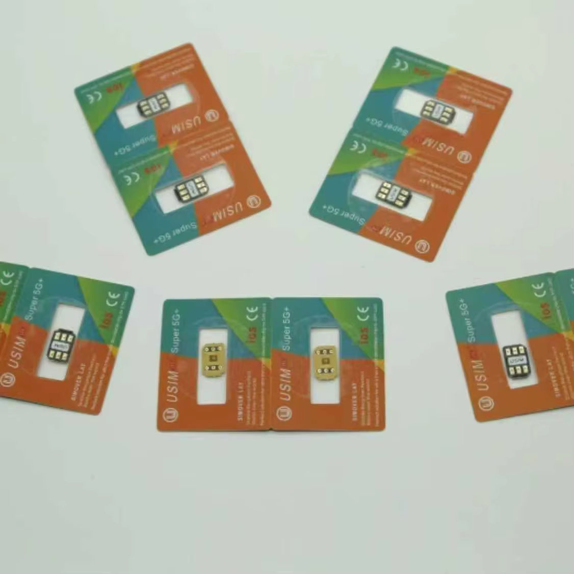 2025 nouvelle version USIM LTE Super 5G + autocollants de carte de déverrouillage prenant en charge iPhone 13-16 Pro Max uniquement à utiliser dans les téléphones à double emplacement Sim