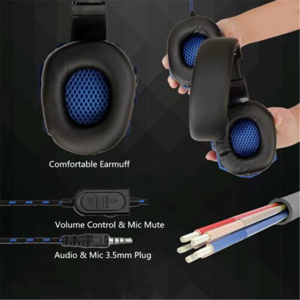 Casque de jeu filaire réglable à 120 ° avec microphone antibruit