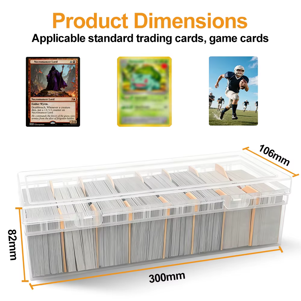 Peut contenir plus de 800 cartes à collectionner, boîte de rangement pour cartes MTG PKM, grand étui de rangement transparent compartimenté en plastique pour cartes de sport PTCG