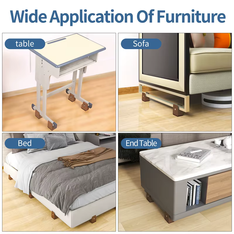 4 pièces pieds de chaise réglables Riser vis pince 2 4 pouces hauteur robuste canapé Tables lit meubles Risers carré
