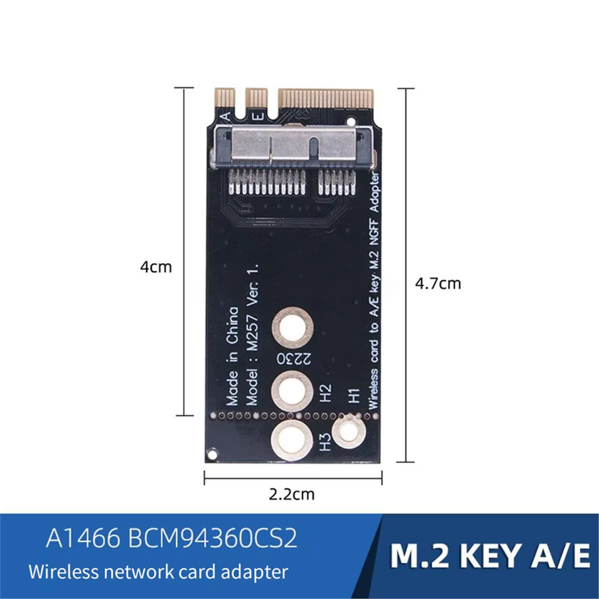 Mega vente 618 : Carte adaptateur sans fil A1466 BCM94360CS2 vers NGFF M.2 Key A/E pour Mac OS