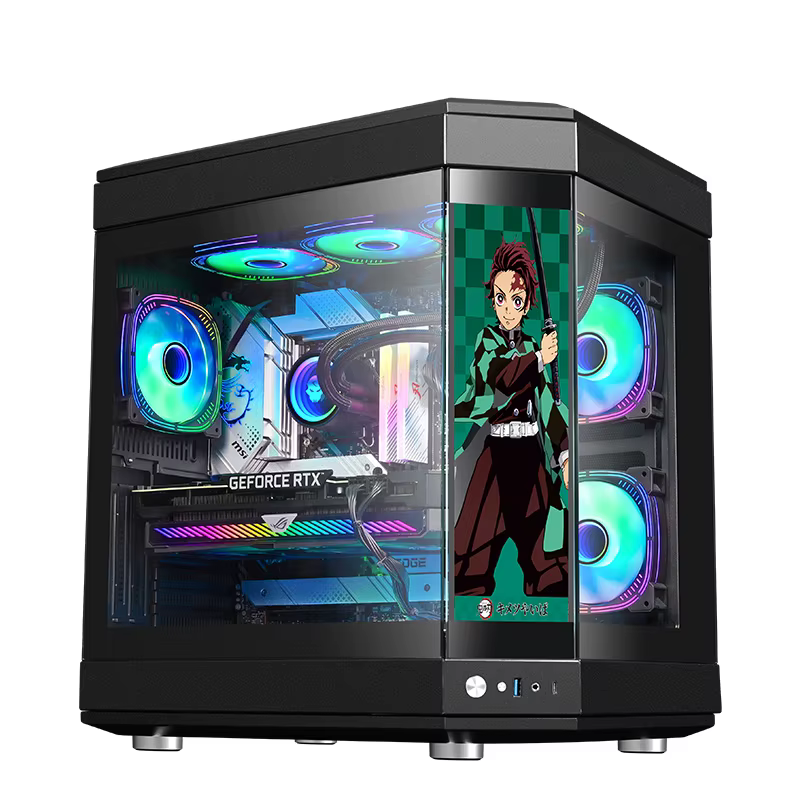 Boîtier de PC de jeu intelligent ATX avec écran LCD