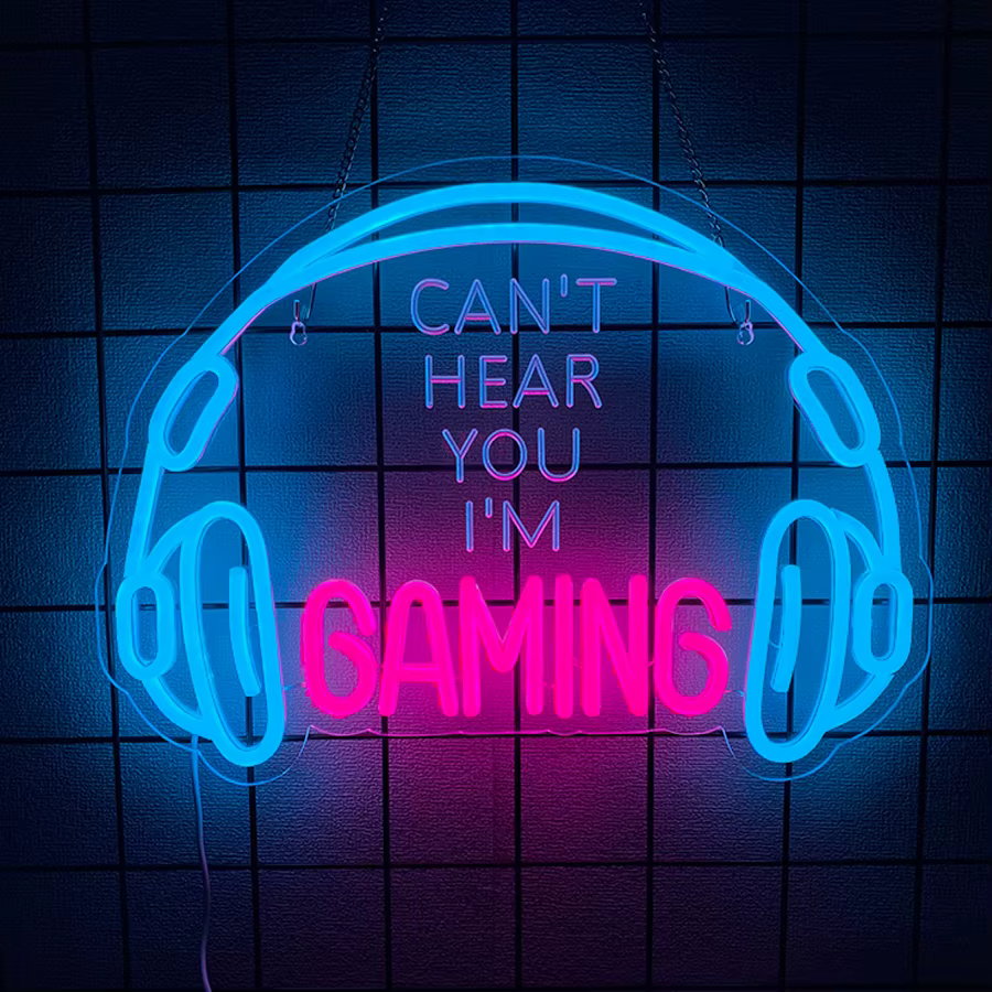 Enseigne au néon Gamer pour décoration murale de chambre