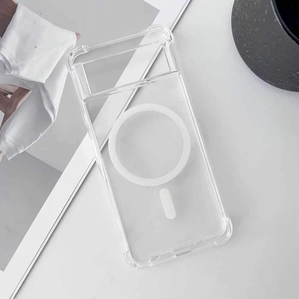 Coque de téléphone magnétique transparente, étui de protection en acrylique pour Charge sans fil Magsafe, pour Google Pixel 8 9 10 Pro XL 9A 7A 8A 6 6A