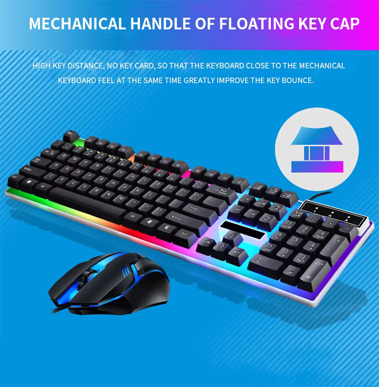 Ensemble clavier et souris de jeu filaire RVB LED