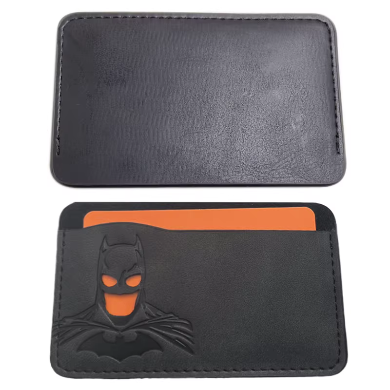1 pièces en cuir chauve-souris porte-carte d'identité étui portefeuille personnalisé super-héros masque porte-carte cadeau